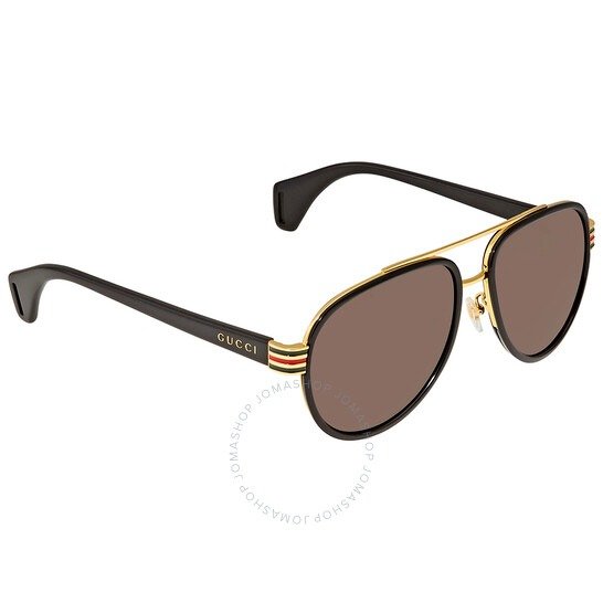 Brown Pilot Men's Sunglasses GG0447S 003 58