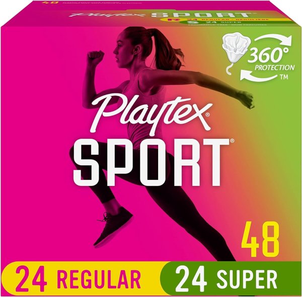 Sport Tampons Multipack, Regular and Super Absorbency, Unscented, 48 Count