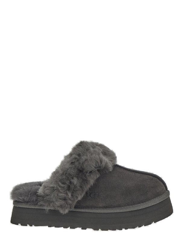 Disquette Shearling Slip-On Platform Slippers