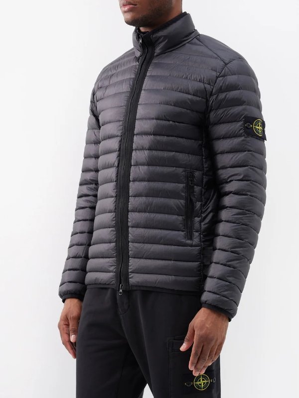 Logo-patch packable quilted down jacket | Stone Island