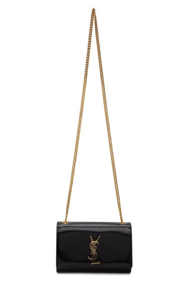 Black Patent Small Kate Bag