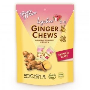 Prince of Peace Ginger Candy (Chews) With Lychee, 4oz