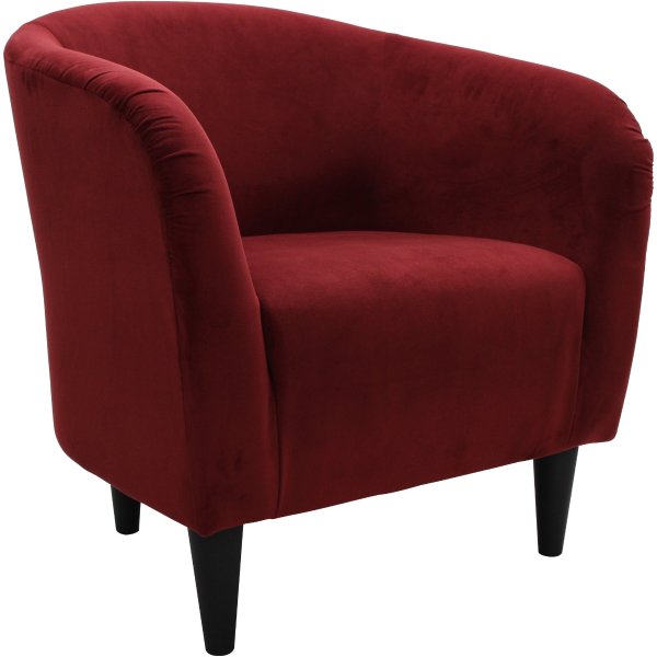 Microfiber Tub Accent Chair, Berry Red