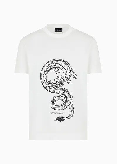 ASV Lunar New Year Lyocell-blend jersey T-shirt with dragon embroidery