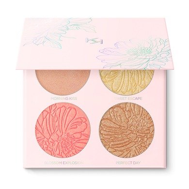 Face palette with 4 multi-finish highlighters - WATERFLOWER MAGIC HIGHLIGHTING FACE PALETTE - KIKO MILANO