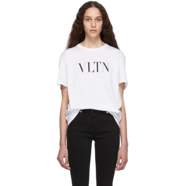 - White 'VLTN' T-Shirt