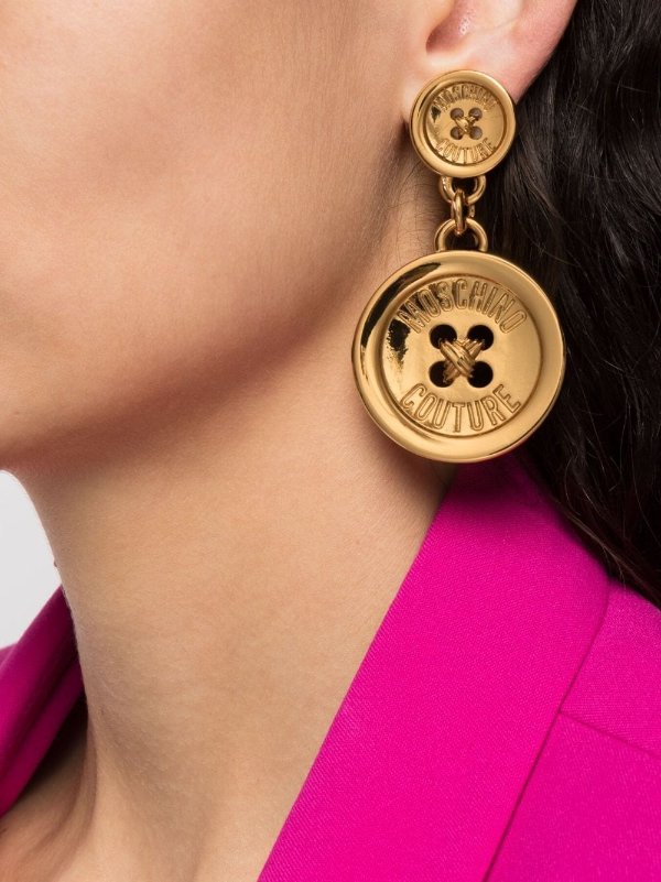 logo-charm earrings