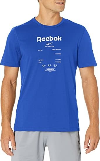 Amazon官网 Reebok男款运动T恤 蓝色L码