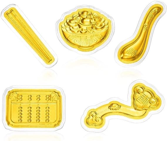 999 24K Pure Gold Five Fortune Gift Set