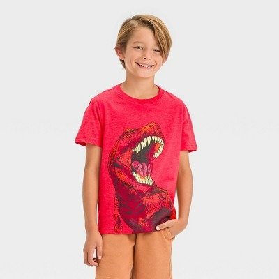 Boys' Short Sleeve Dinosaur Graphic T-Shirt - Cat & Jack™ Red