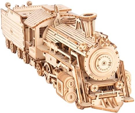 3D火车模型木制拼图工艺玩具