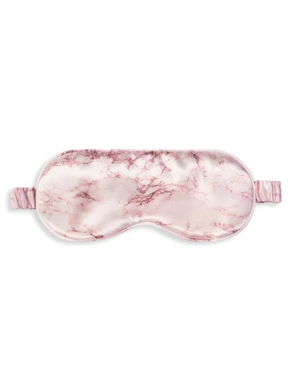 Pink Marble Print Silk Sleep Mask