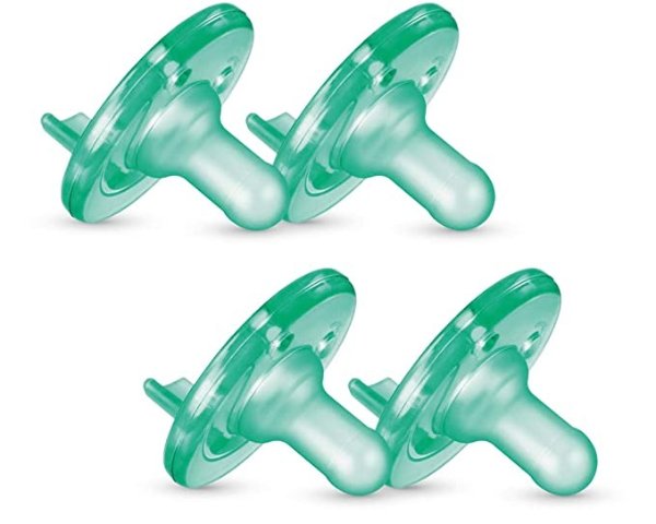 Soothie Pacifier, 3+ Months, Green, 4 Pack, SCF192/45