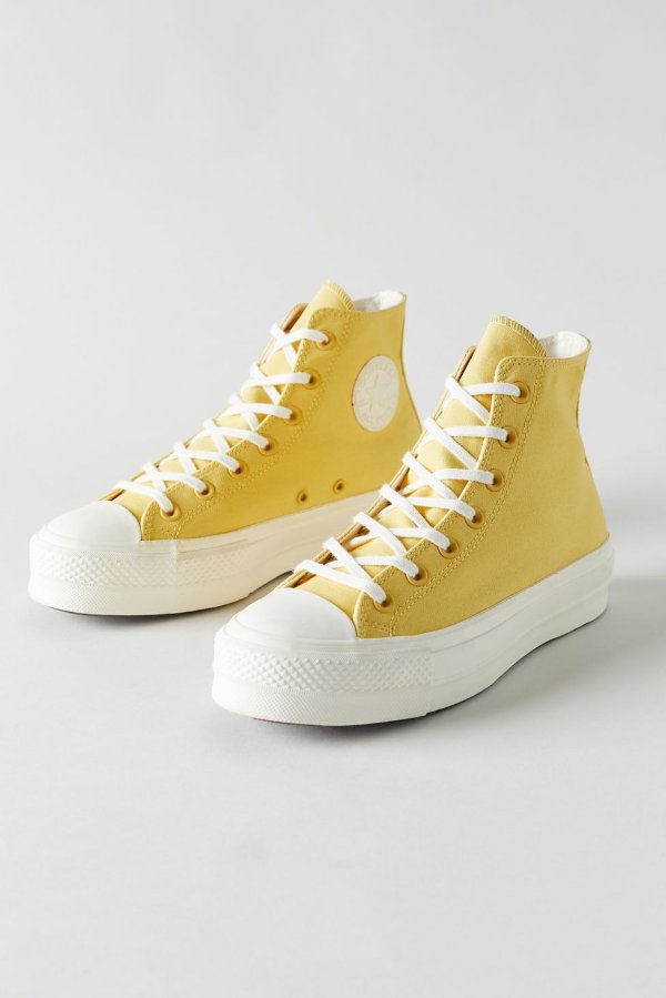 柠檬黄帆布鞋