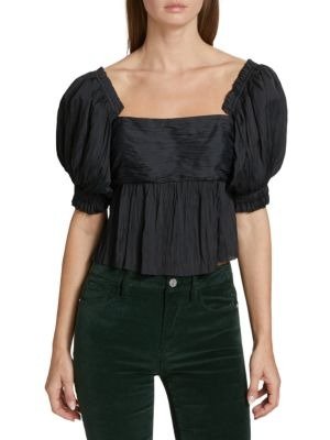 Puff Sleeve Square Neck Top