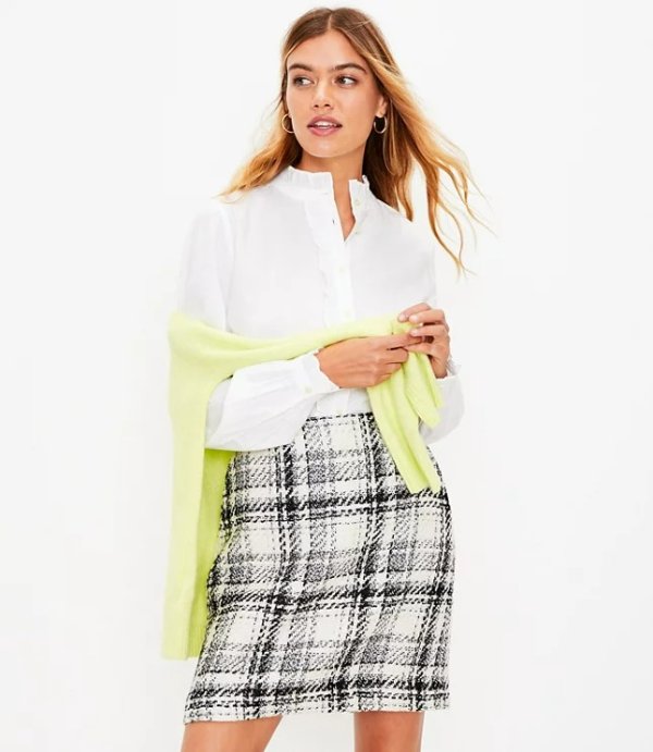 Petite Tweed Pocket Skirt | LOFT