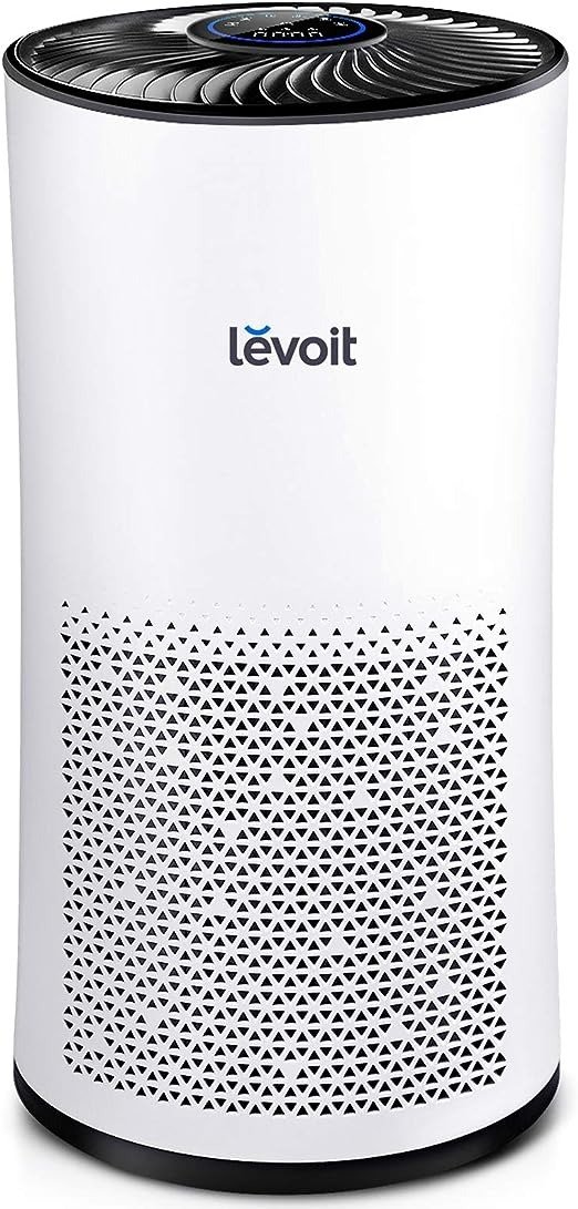Air Purifiers for Home Large Room With Air Quality Monitor, Quiet Odor Eliminators for Bedroom, HEPA Filter, Auto Mode, Cleaners for Allergies, Pets, Smoke, Mold, Pollen, Dust, LV-H133, White