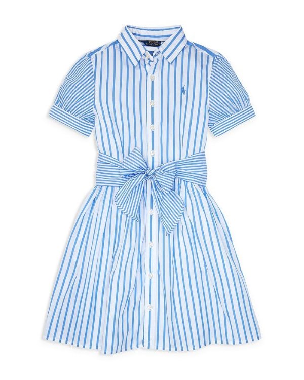 Girls' Mixed-Stripe Fit-and-Flare Dress - Big Kid