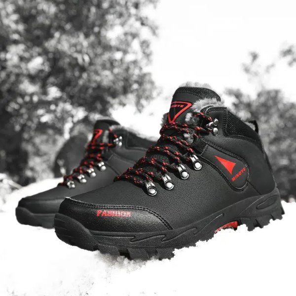 Men's Waterproof Non-slip Warm Fleece Shoes Comfortable Outdoor Snow Boots For Winter | Save More With Clearance Deals | Temu