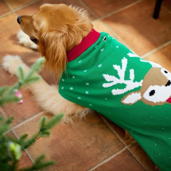 Bundled Up Reindeer Dog & Cat Christmas Sweater, X-Small - Chewy.com