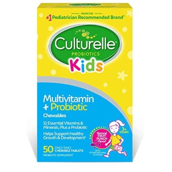 Culturelle Kids Complete Multivitamin + Probiotic Chewable, 50 Count
