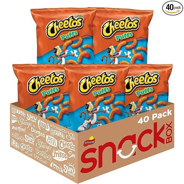 Puffs Cheese Flavored Snacks, 0.875 Ounce (Pack of 40)