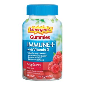 Emergen-C Immune+ Immune Gummies, Vitamin D plus 750 mg Vitamin C Raspberry Flavor - 45 Count