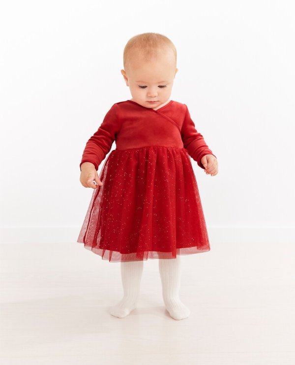 Baby Wrap Dress In Recycled Velour