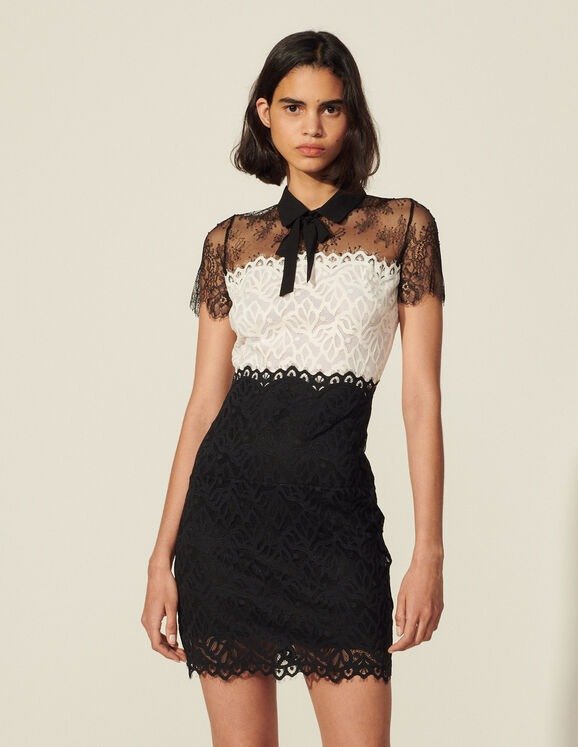 Two-tone lace dress
