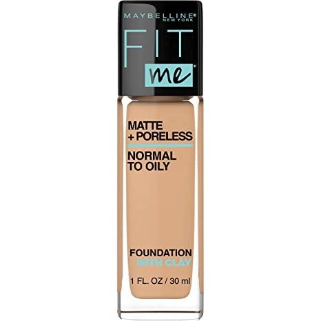 Fit Me Matte + Poreless Liquid Foundation Makeup, Soft Tan, 1 fl; oz; Oil-Free Foundation