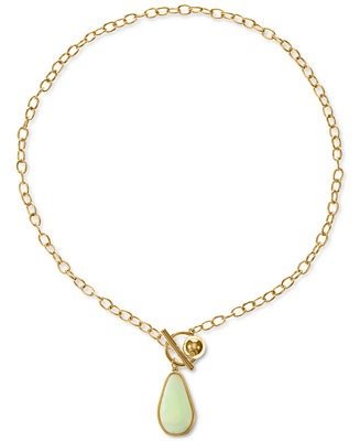 Gold-Tone Large Stone 18" Pendant Necklace, Created for Macy's