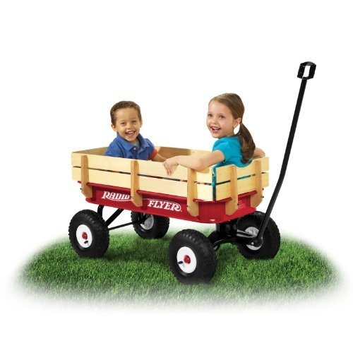 木质金属拖车，可容纳2童