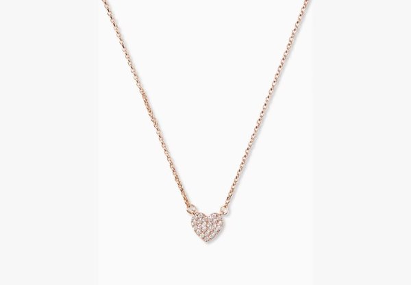 Yours Truly Pave Heart Mini Pendant Necklace