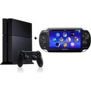 全新索尼PlayStation 4 家用游戏主机 + (官方翻新)PlayStation Vita WiFI游戏掌机套装