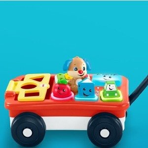 Fisher-Price Laugh & Learn Baby & Toddler Toy, Pull & Play Learning Wagon with Smart Stages & 4 Piecesamsonite