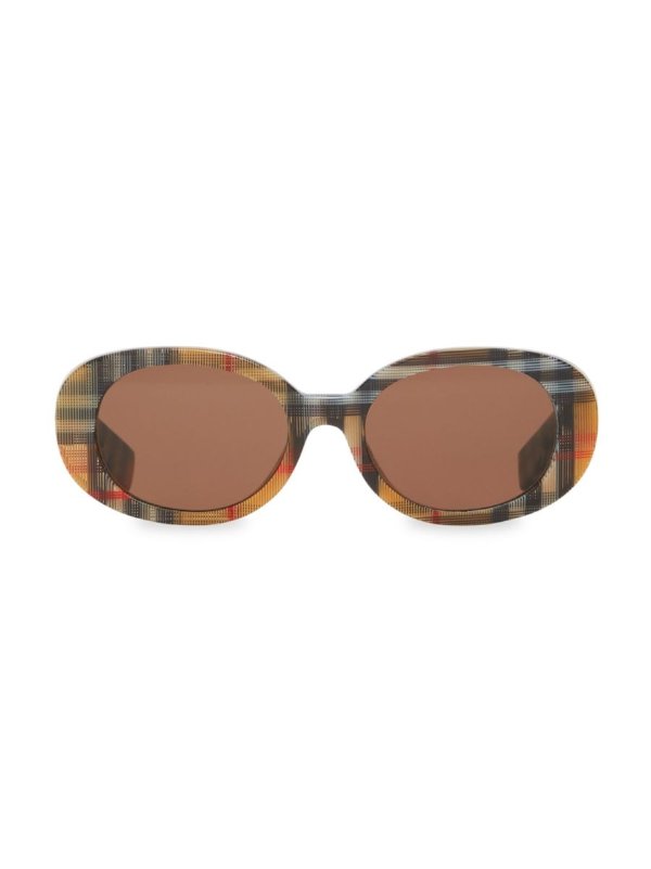 Girl's Cressie Vintage Check Oval Sunglasses
