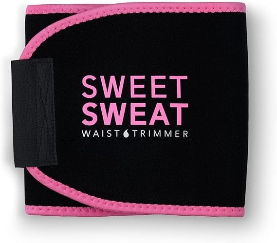 Sweet Sweat Premium Waist Trimmer (Pink Logo) for Men & Women ~ Includes Free Sample of Sweet Sweat Gel!