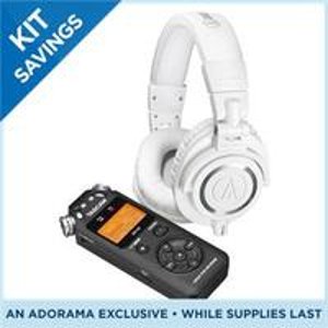 Audio-Technica ATH-M50X Headphones + Tascam DR-05 Digital Audio Recorder