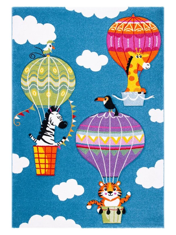 动物搭乘热气球地垫