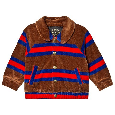 Brown Velour Stripe Jacket | AlexandAlexa