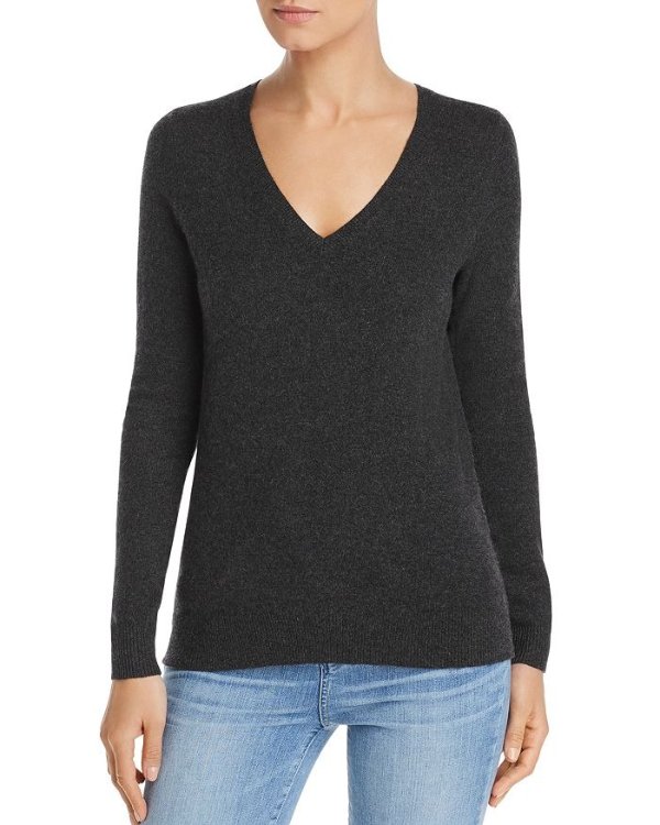 C by Bloomingdale's V-Neck Cashmere Sweater - 100% Exclusive