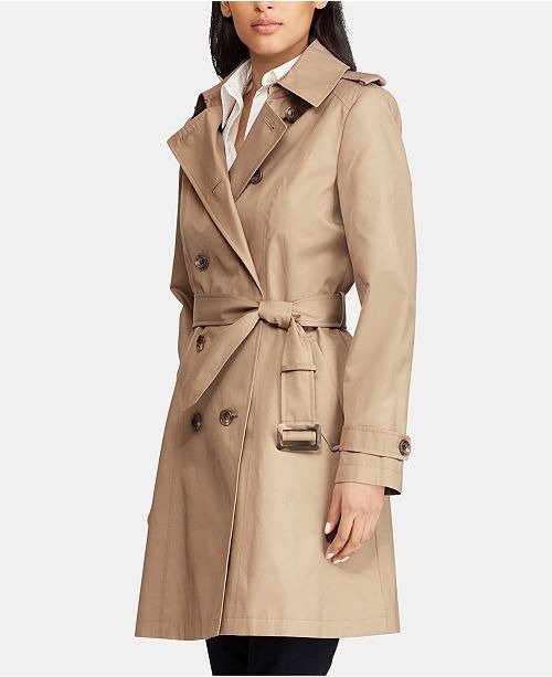 Belted Water Resistant Trench Coat, Created for Macys, Created for Macy's