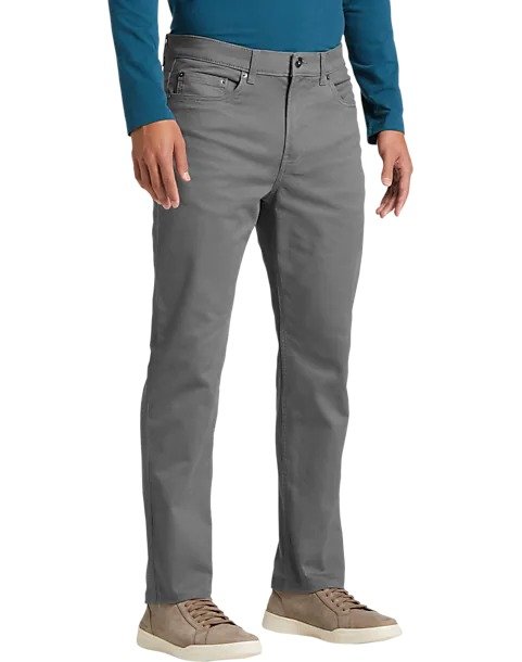 Modern Fit Luxe Power Stretch Twill Pants, Gray - Men's Sale | Men's Wearhouse