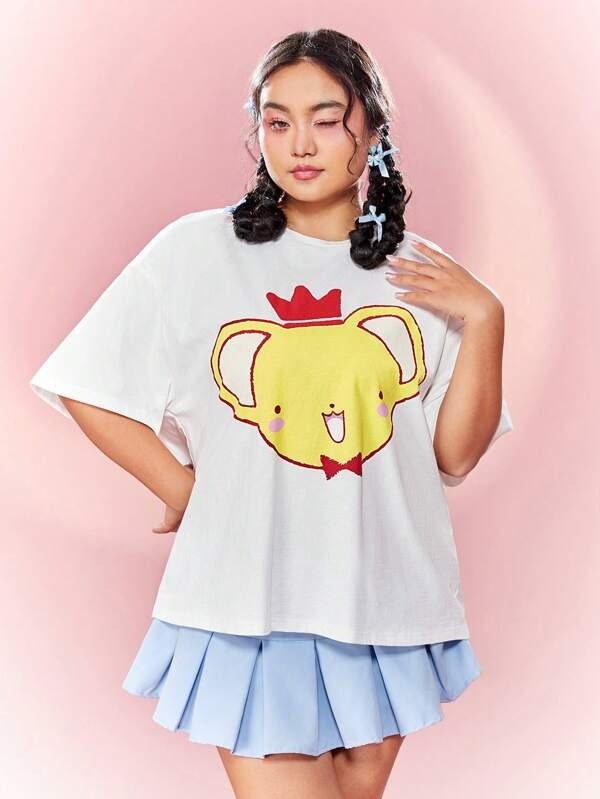 X Cardcaptor Sakura Plus Size Cartoon Printed Short Sleeve T-shirt