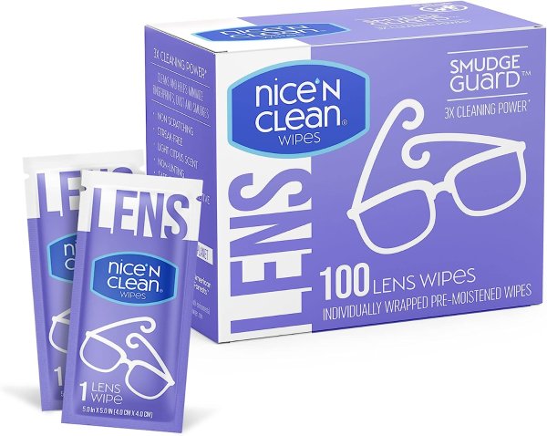 Nice 'n Clean SmudgeGuard Lens Cleaning Wipes (100 Total Wipes)