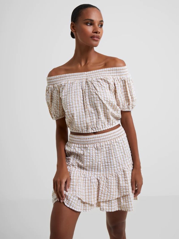 Filippa Cotton Poplin Off the Shoulder Top Incense | French Connection USFilippa Cotton Poplin Off the Shoulder Top
