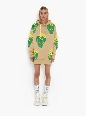 OVERSIZED STRAWBERRY HOODIE in brown | JW Anderson