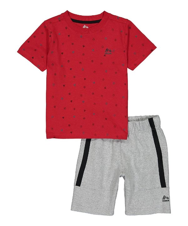 Collegiate Red Basketball Tee & Fleece Shorts - Infant