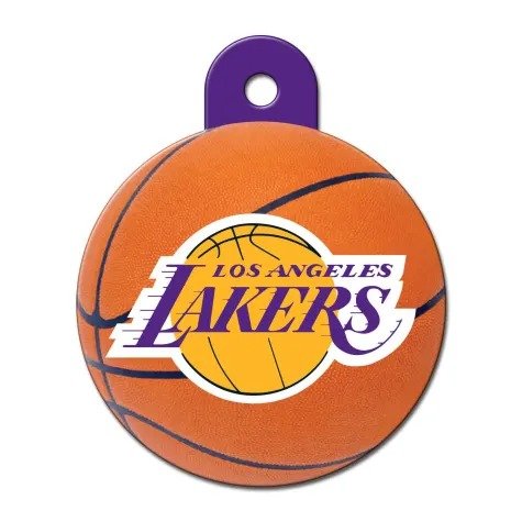 LA Lakers NBA Circle Personalized Engraved Pet ID Tag, Large | Petco