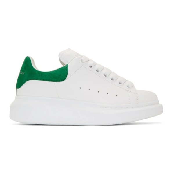 - SSENSE Exclusive White & Green Oversized Sneakers